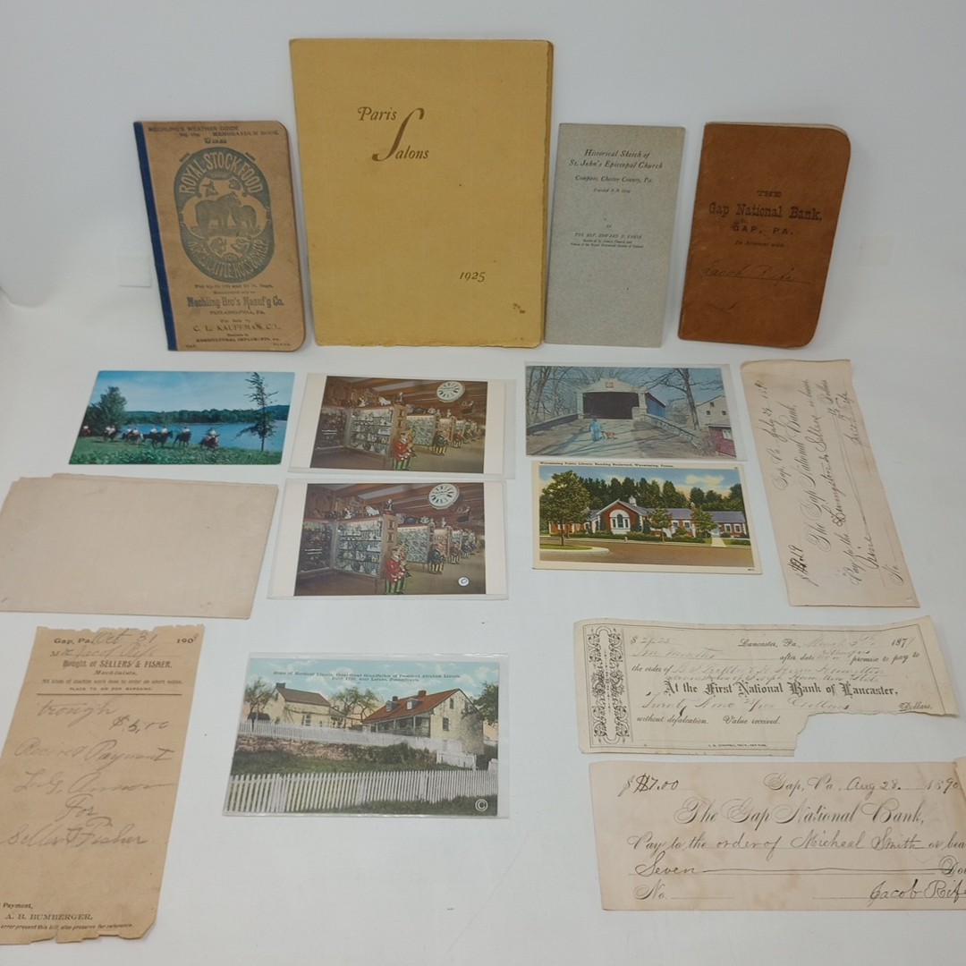 Vintage Pennsylvania Ephemera Lot Postcards & More Gap, Chester County, & More