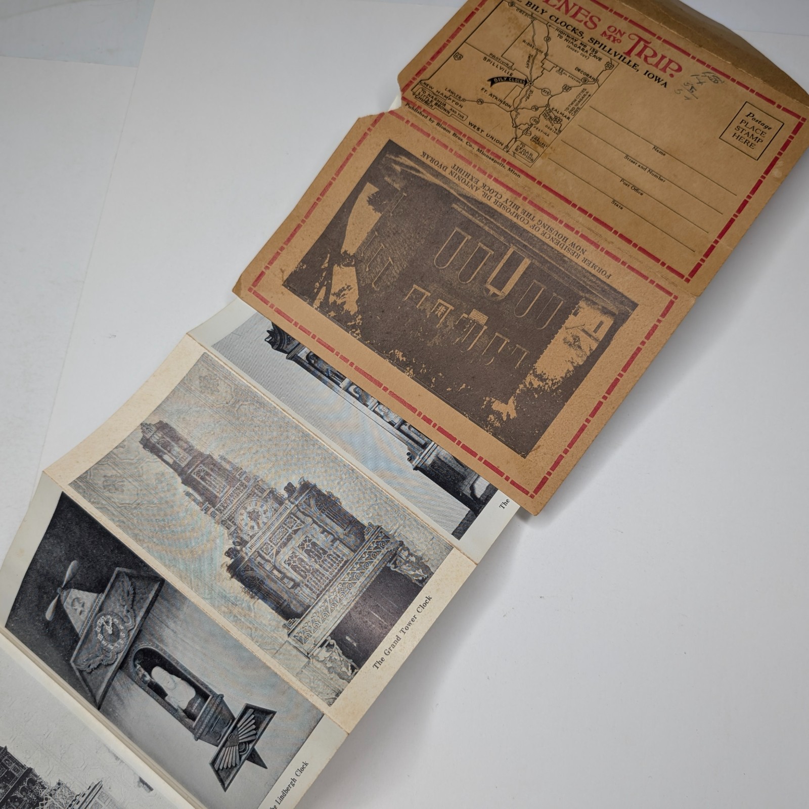 Vtg Bily Clocks Spillville IA Souvenir Postcard Folder Antonin Dvorak Residence Vtg Bily Clocks Spillville IA Souvenir Postcard Folder Antonin Dvorak Residence