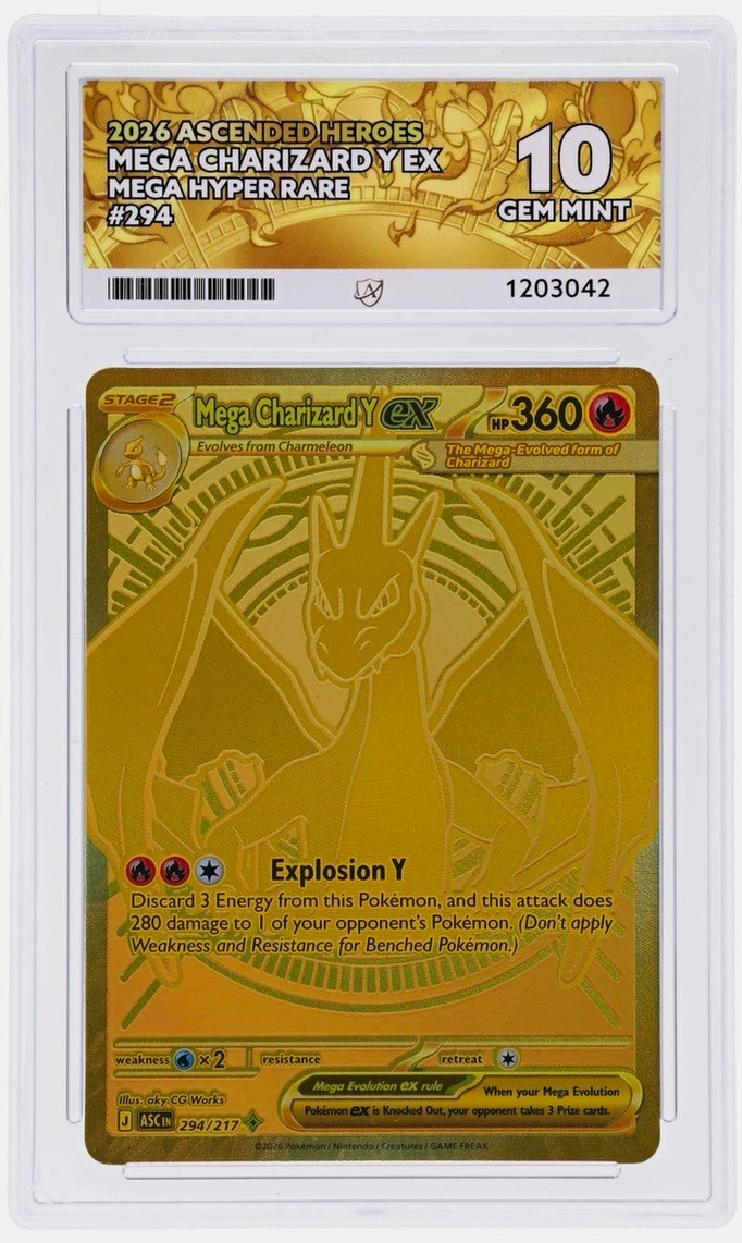 2026 Pokémon TCG Ascended Heroes Mega Charizard Y EX 294/217 ACE 10 PERF SUBS