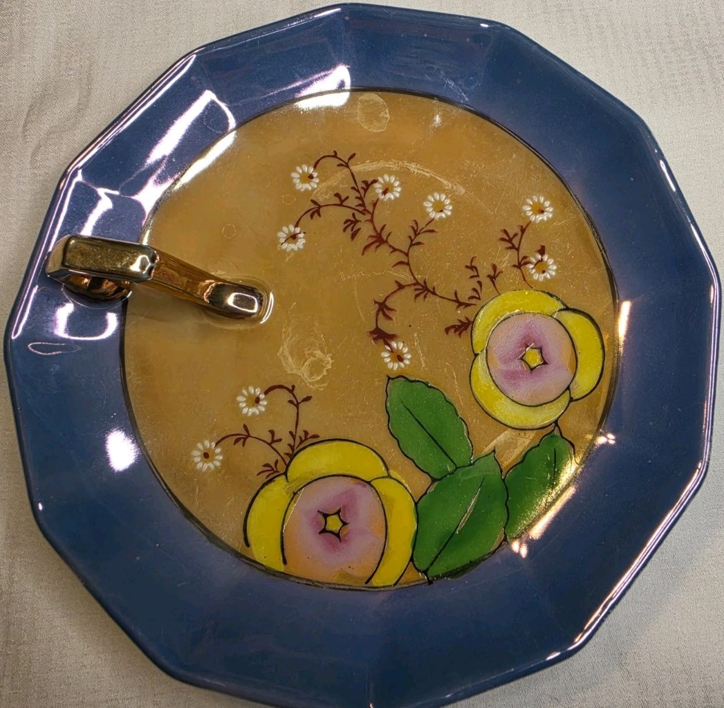 Vintage Handpainted Lusterwear Nappy Dish Art Deco Early 1900s