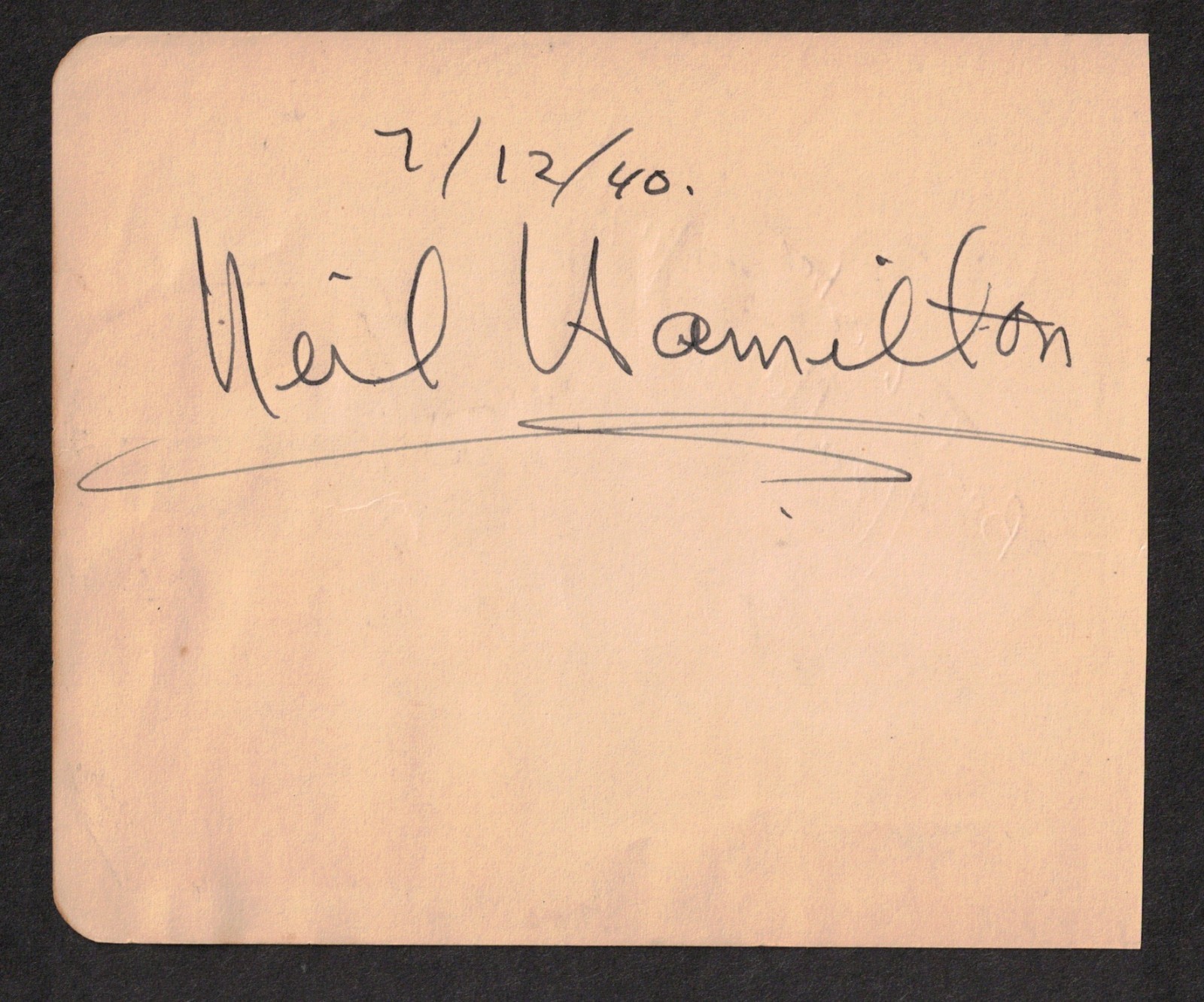 Neil Hamilton American Actor Original Signed Autograph Album Page Batman
