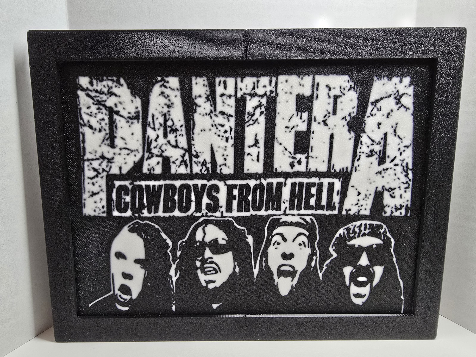 PANTERA 1990 COWBOYS FROM HELL 3D PRINTED FAN ART IN PRINTED FRAME