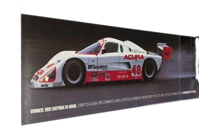 Rare 1991 Daytona 24-hour Winner Acura Number 48 Panoramic Poster 14.5 X48 
