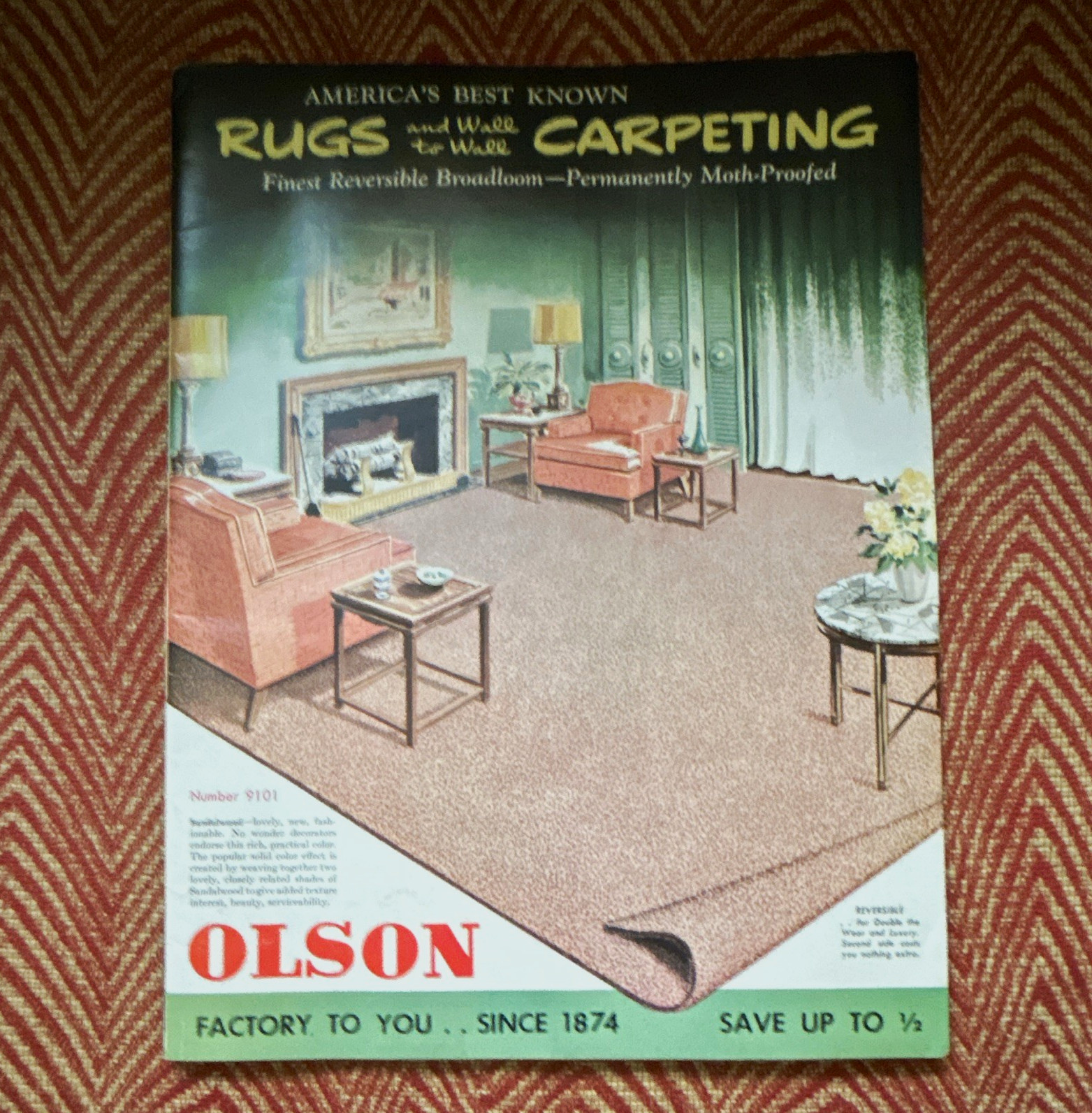 Vintage 1961 OLSON RUGS and Wall to Wall CARPETING Catalog #9101 excellent