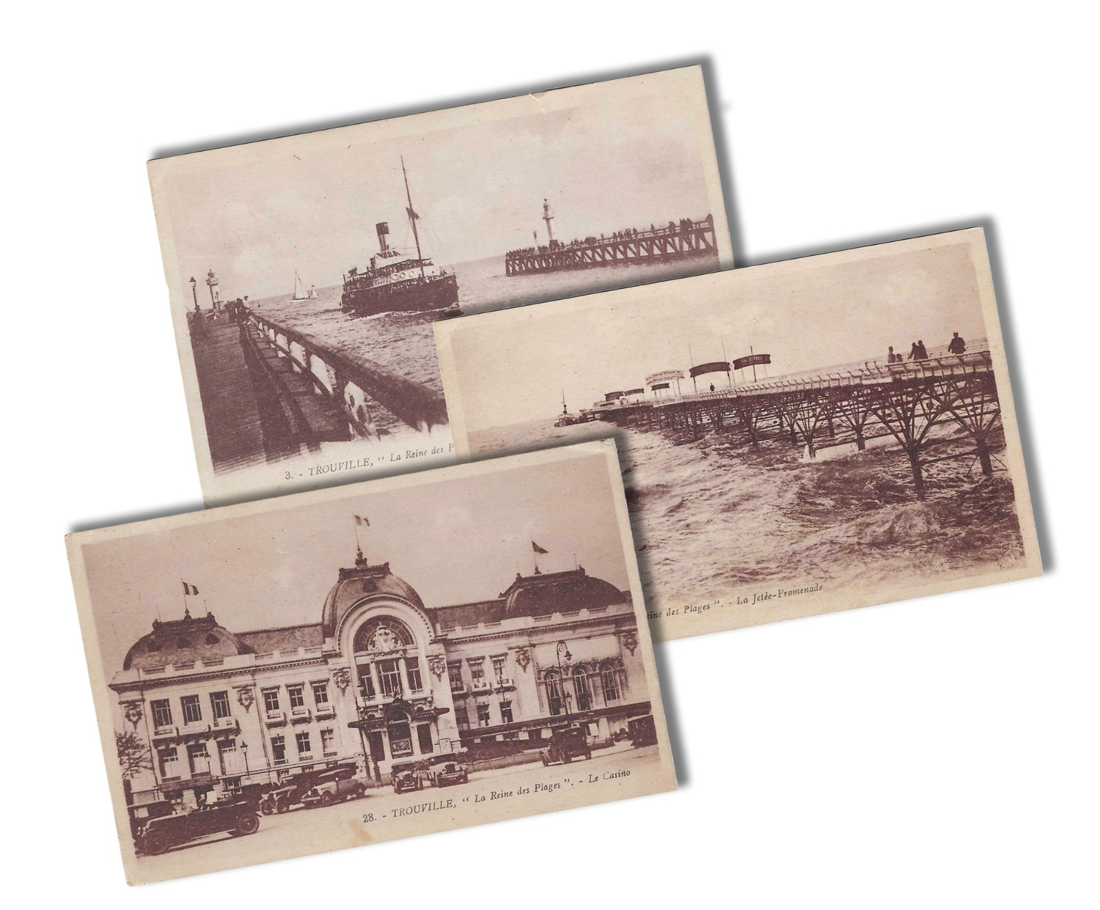 Vintage Trouville, France Postcards - Lot of 3 - G. Artaud -Unposted