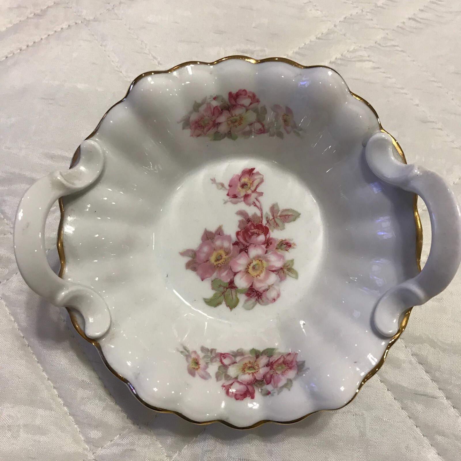 Gerold Porzellan floral trinket dish Tettau Bavaria West Germany