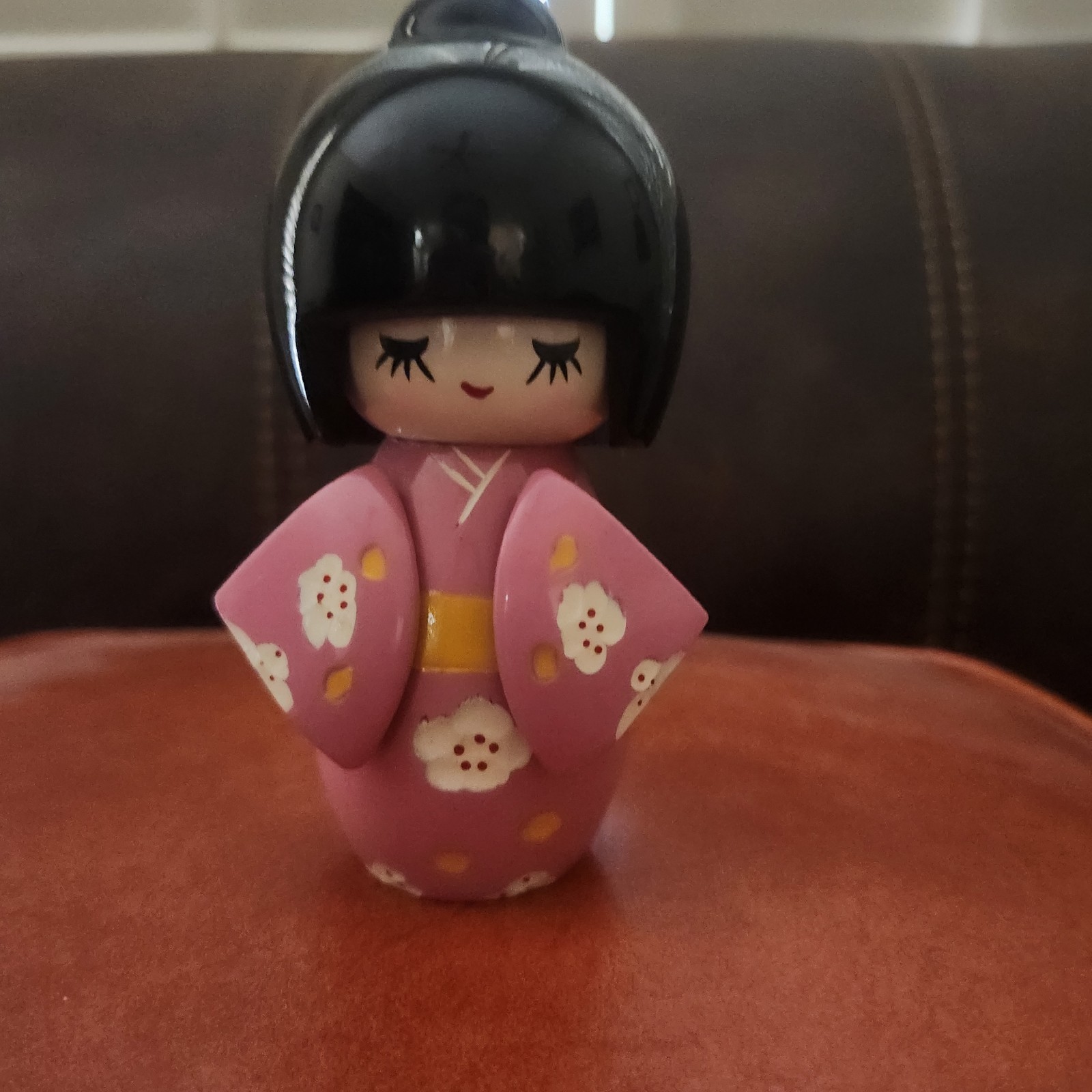 Small Japanese Kokeshi Doll Lacquered Geisha Kawaii Hand Carved