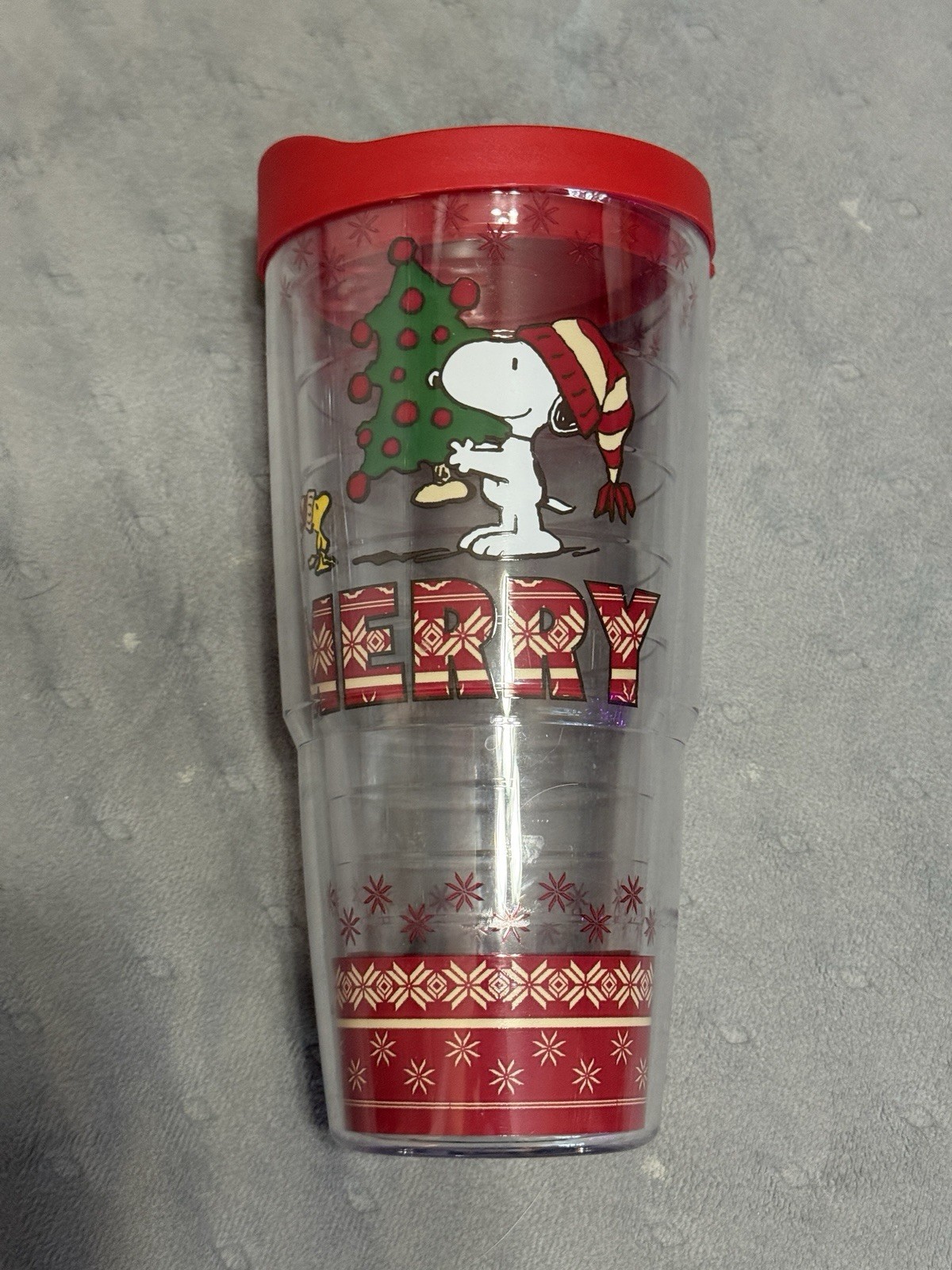 Exclusive Hallmark Designed SNOOPY & WOODSTOCK Tervis 24oz Tumbler MERRY