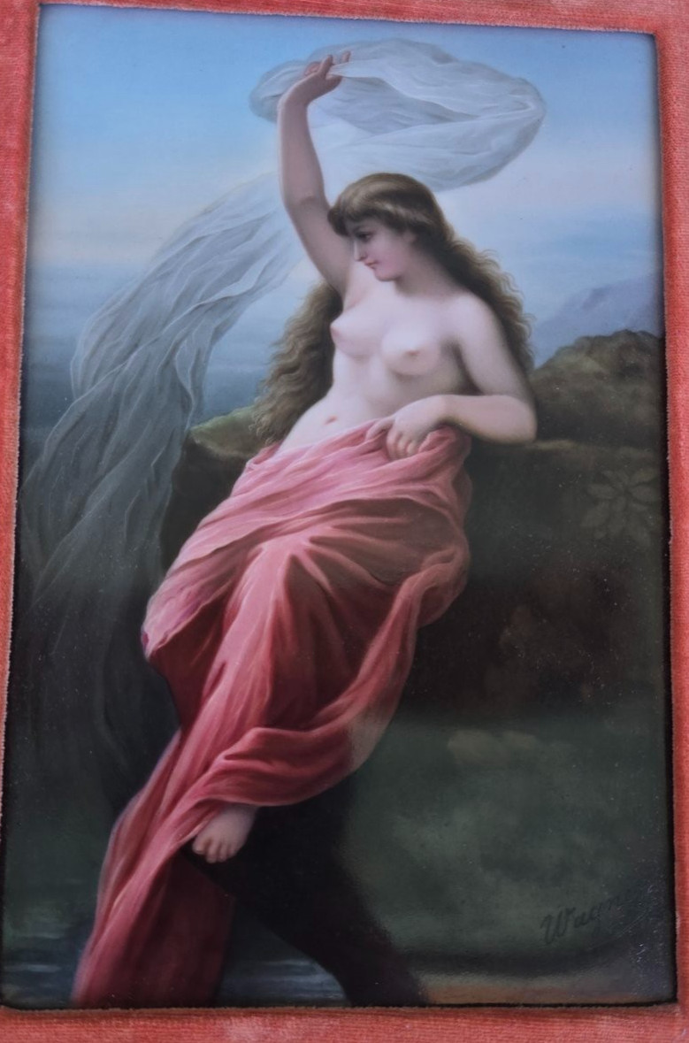 BERLIN KPM PORCELAIN PLAQUE OF LORELEI CIRCA 1900 BERLIN KPM PORCELAIN PLAQUE OF LORELEI CIRCA 1900