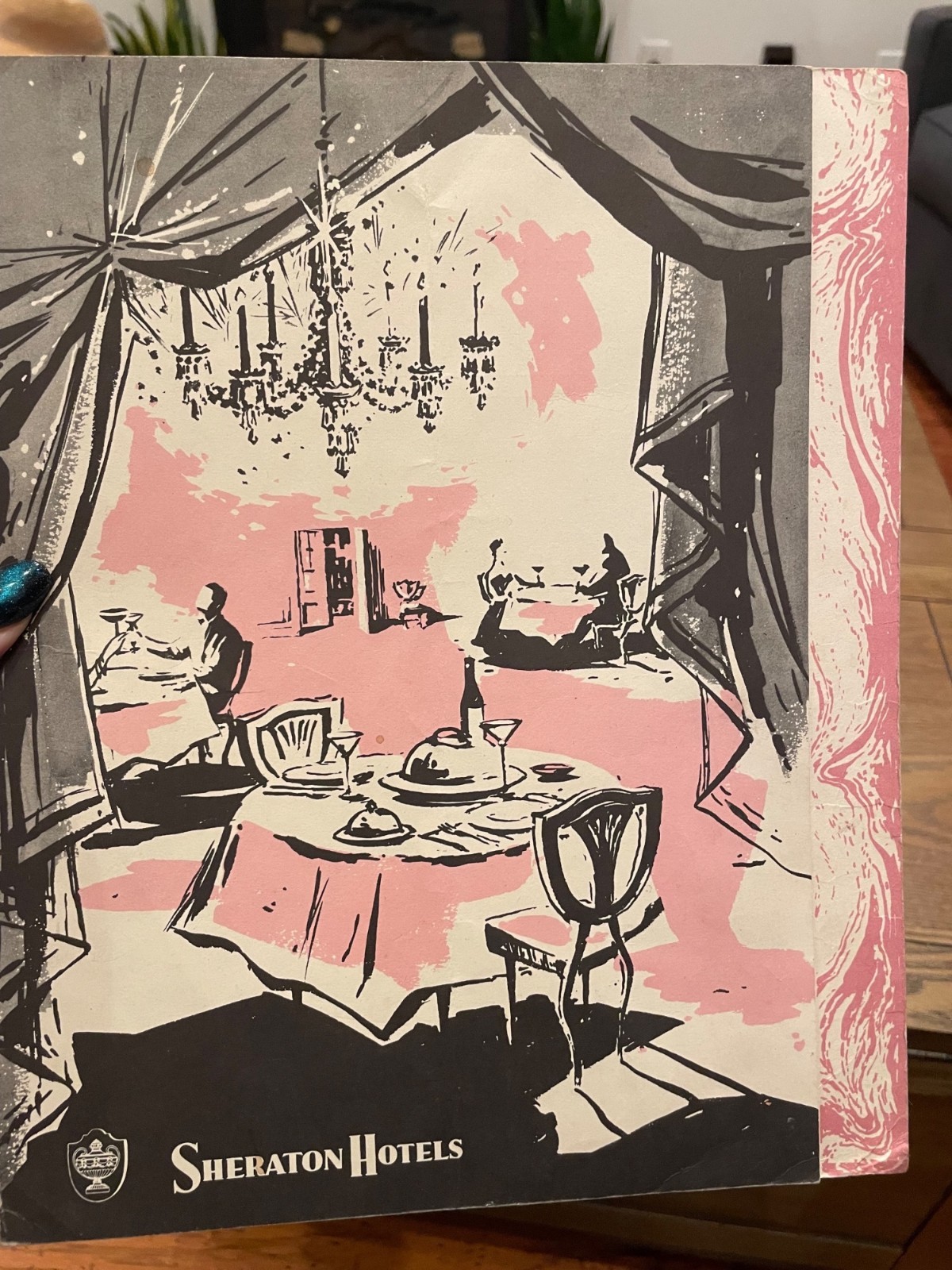 Vintage 1950s Sheraton Hotels Breakfast Menu With Elegant Illustrations Black &