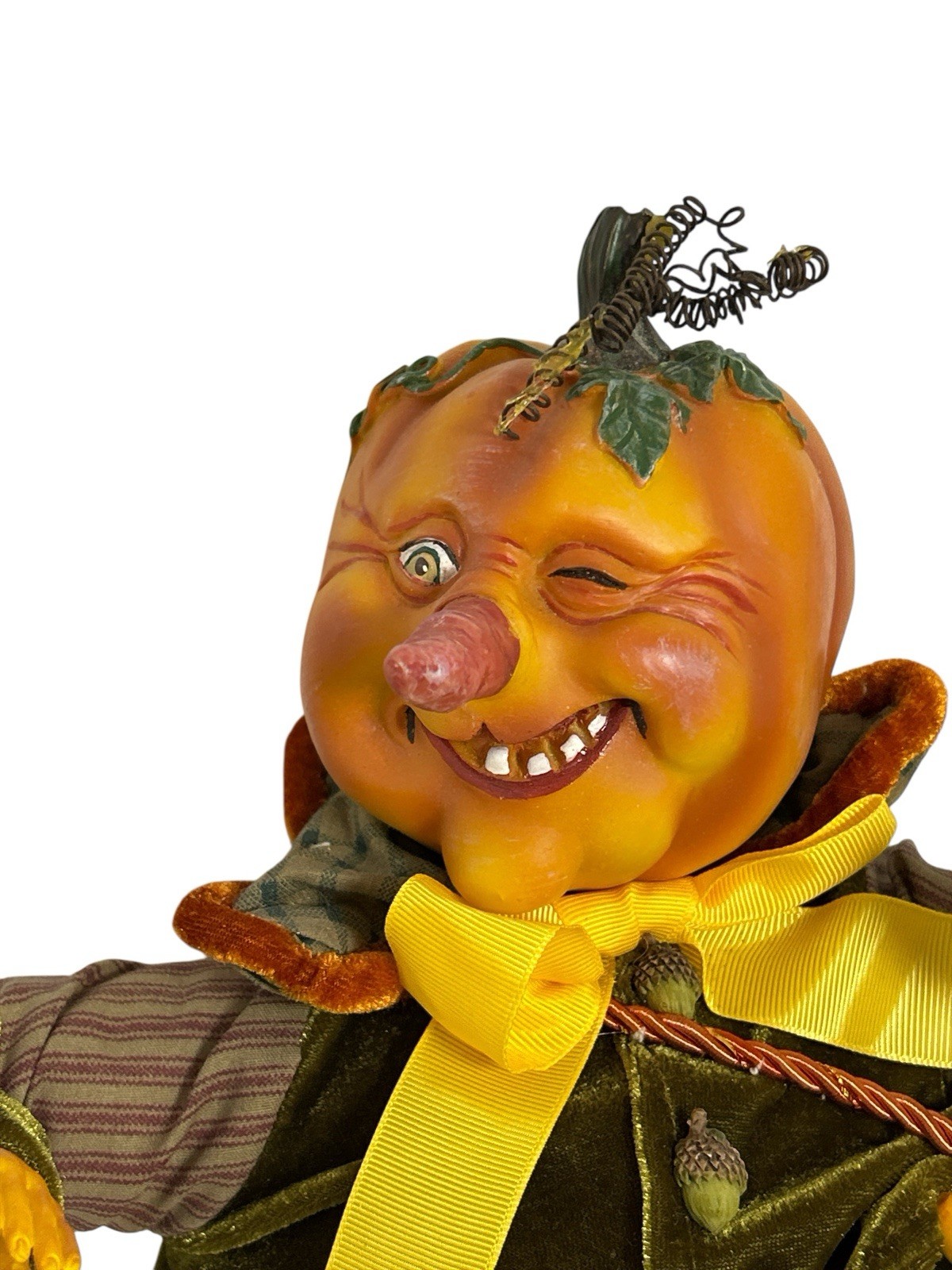Vintage Winward Holidays Halloween Doll Pumpkin Shelf Sitter Details