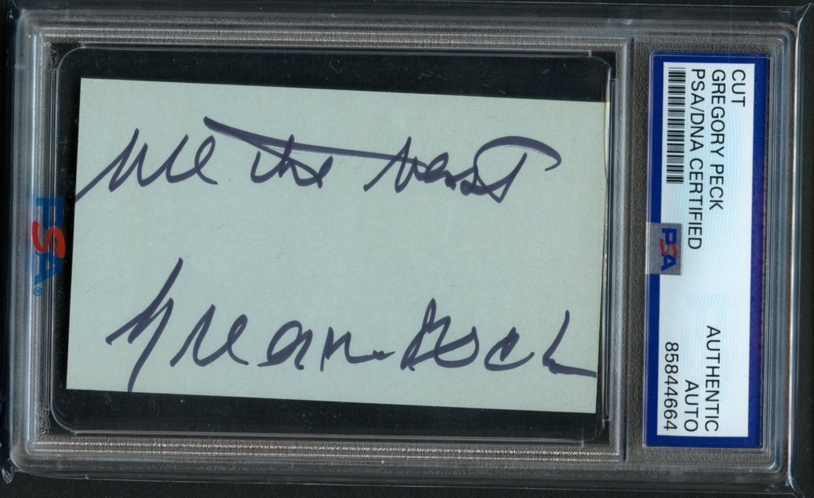 Gregory Peck signed autograph 2x3.5 Cut Actor To Kill A Mockingbird PSA Slabbed Gregory Peck signed autograph 2x3.5 Cut Actor To Kill A Mockingbird PSA Slabbed