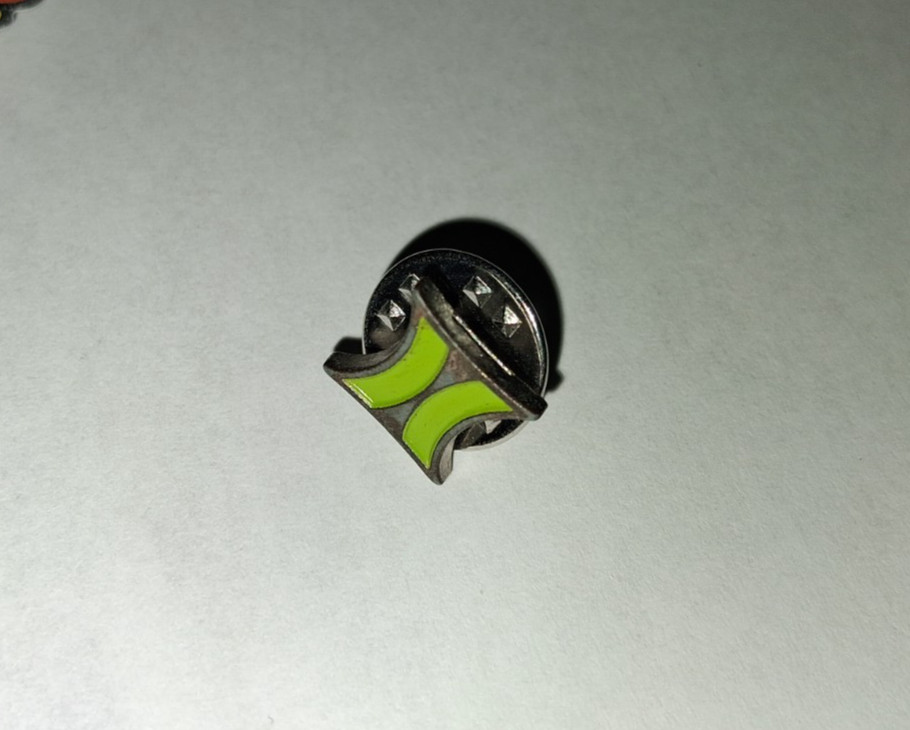 Vintage Hurley Logo Enamel Lapel Pin Lime Green Surf Brand Skate Promo Rare