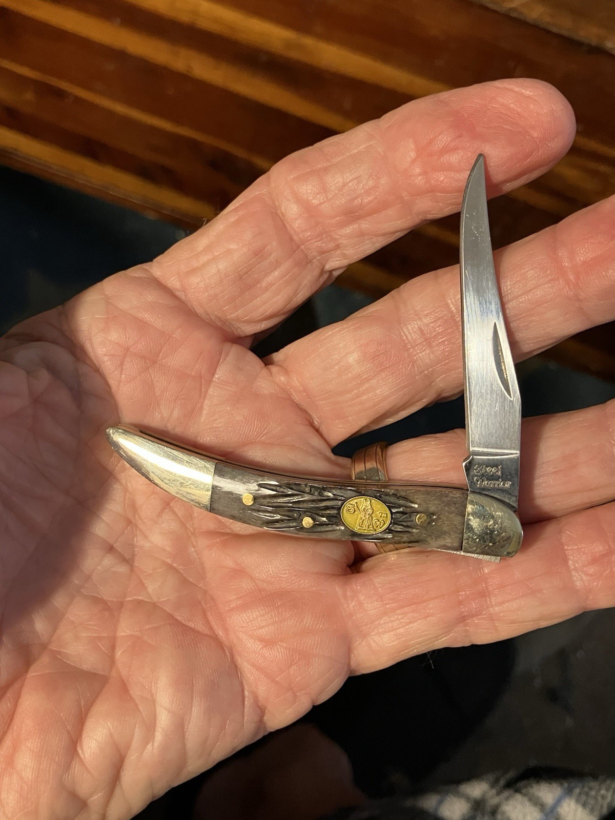 Frost Steel Warrior 3” TEXAS TOOTHPICK 1-Blade Faux Bone Handle Pocket Knife NEW