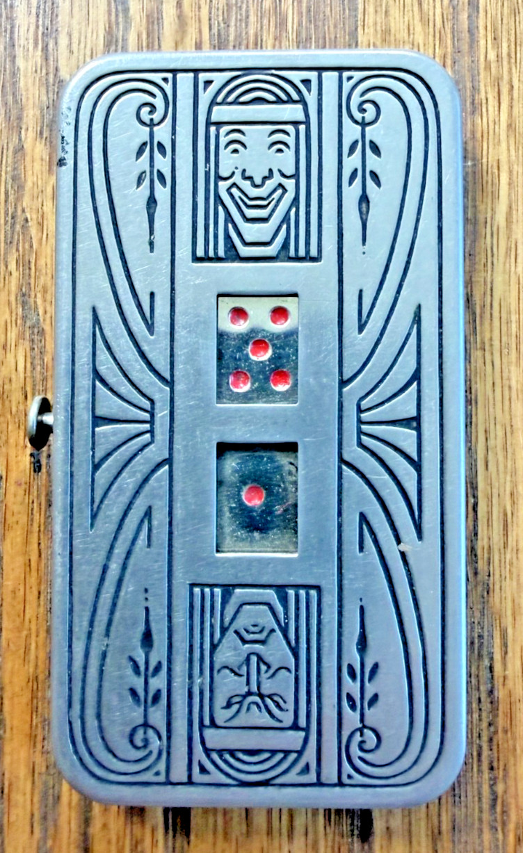 RARE 1920's Art Deco Demley  Mechanical Auto-Dice Pocket Game Working