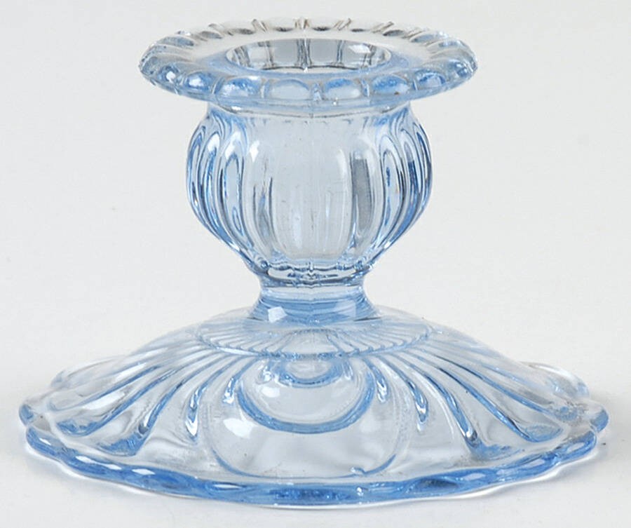 Cambridge Caprice Moonlight Blue  Single Light Candlestick Holder 3387571