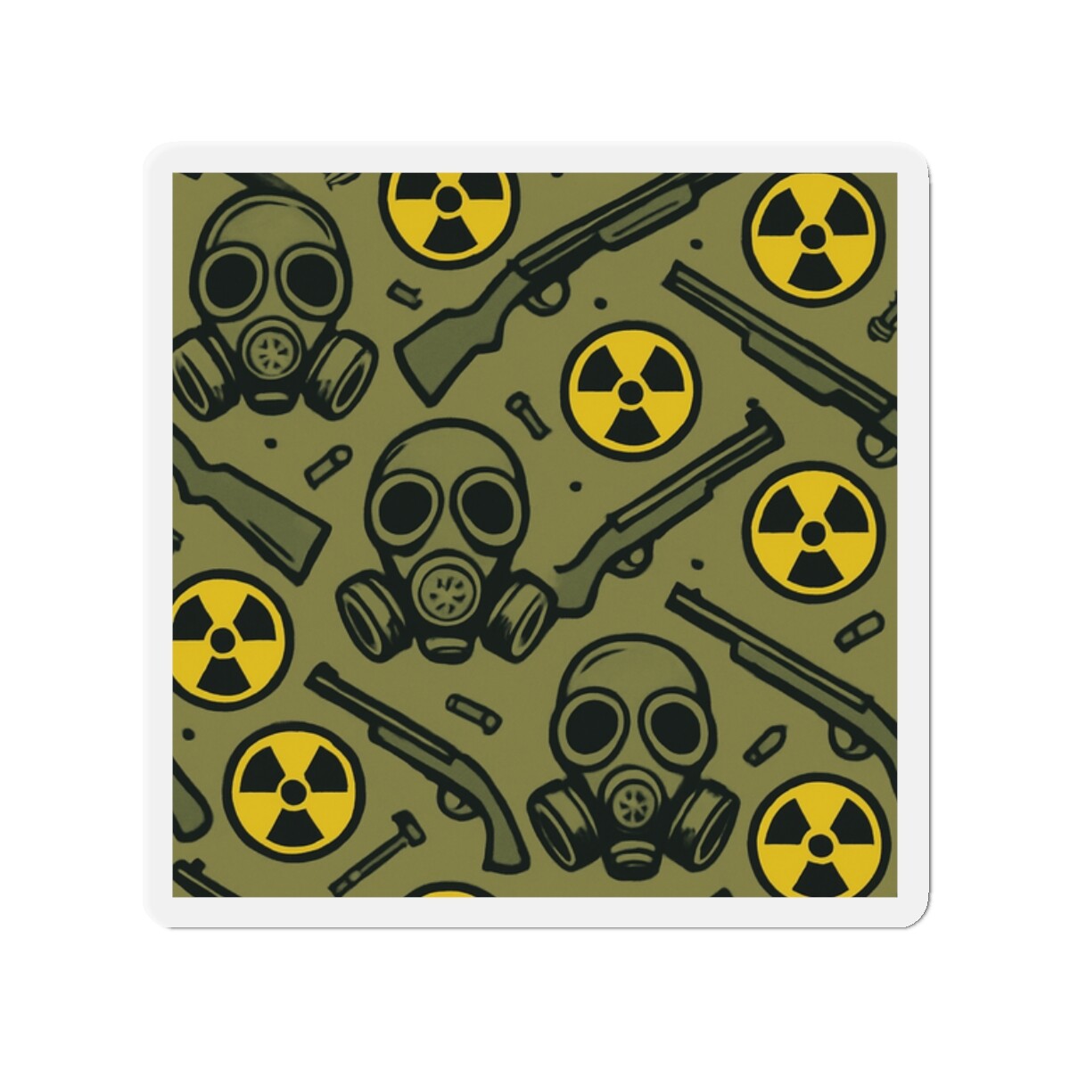 Die-Cut Fridge Magnet Nuclear Gas Mask Shotgun Pattern