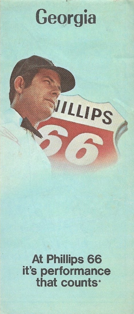 1972 PHILLIPS 66 Road Map GEORGIA Macon Augusta Columbus Savannah Atlanta
