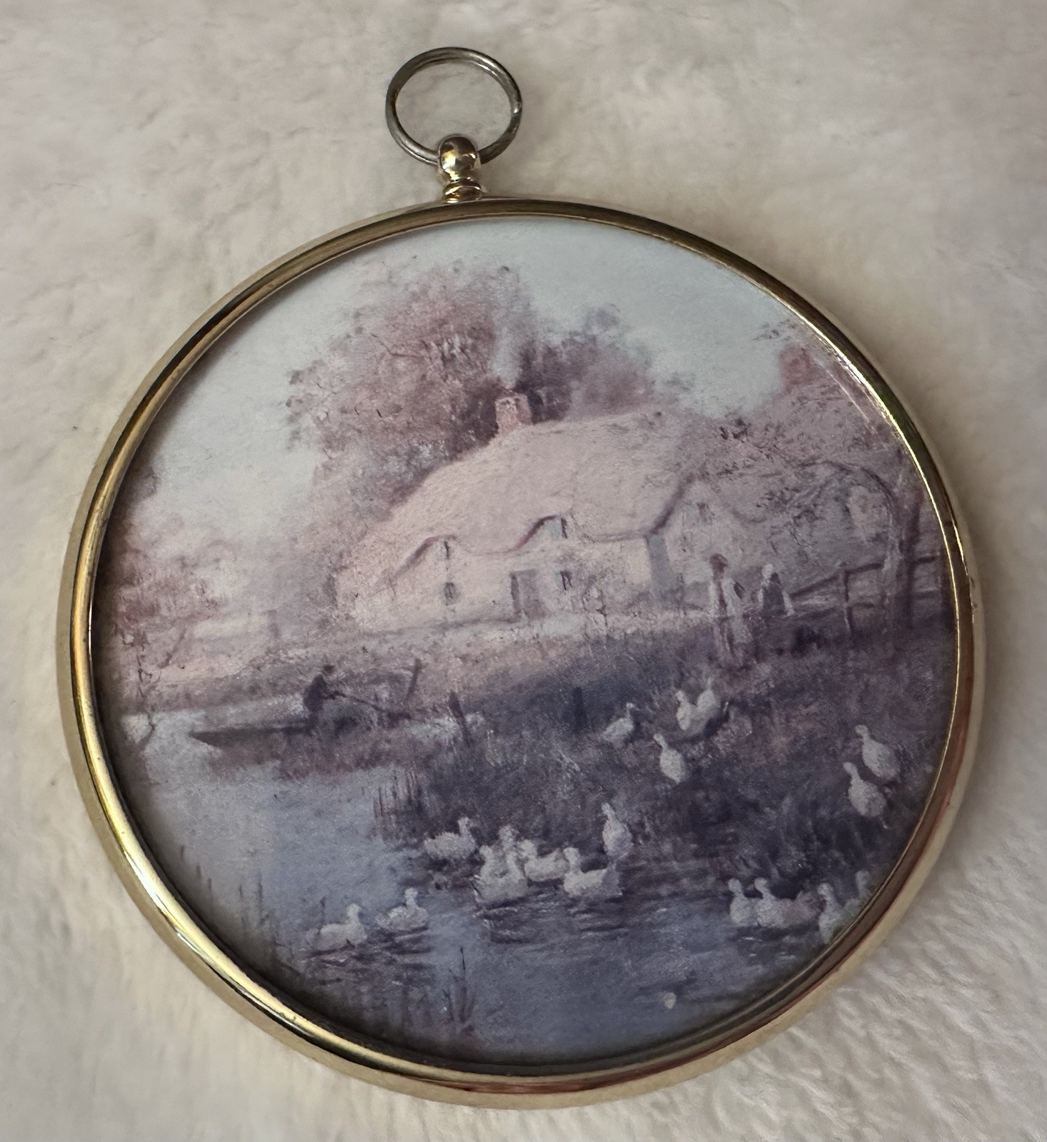 Vtg Cottage on the River Colne miniature framed #92 from Peter Bates\