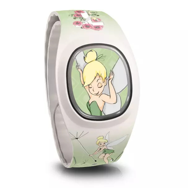 Disney Tink Tinker Bell Floral Magicband Plus White Green Unlinked Sealed - NEW
