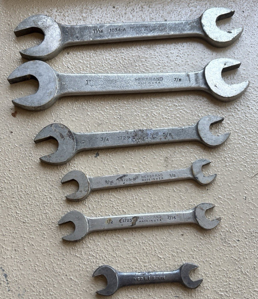 HERBRAND wrench 5 1034-A 1733 1729 1725 collector MADE in USA