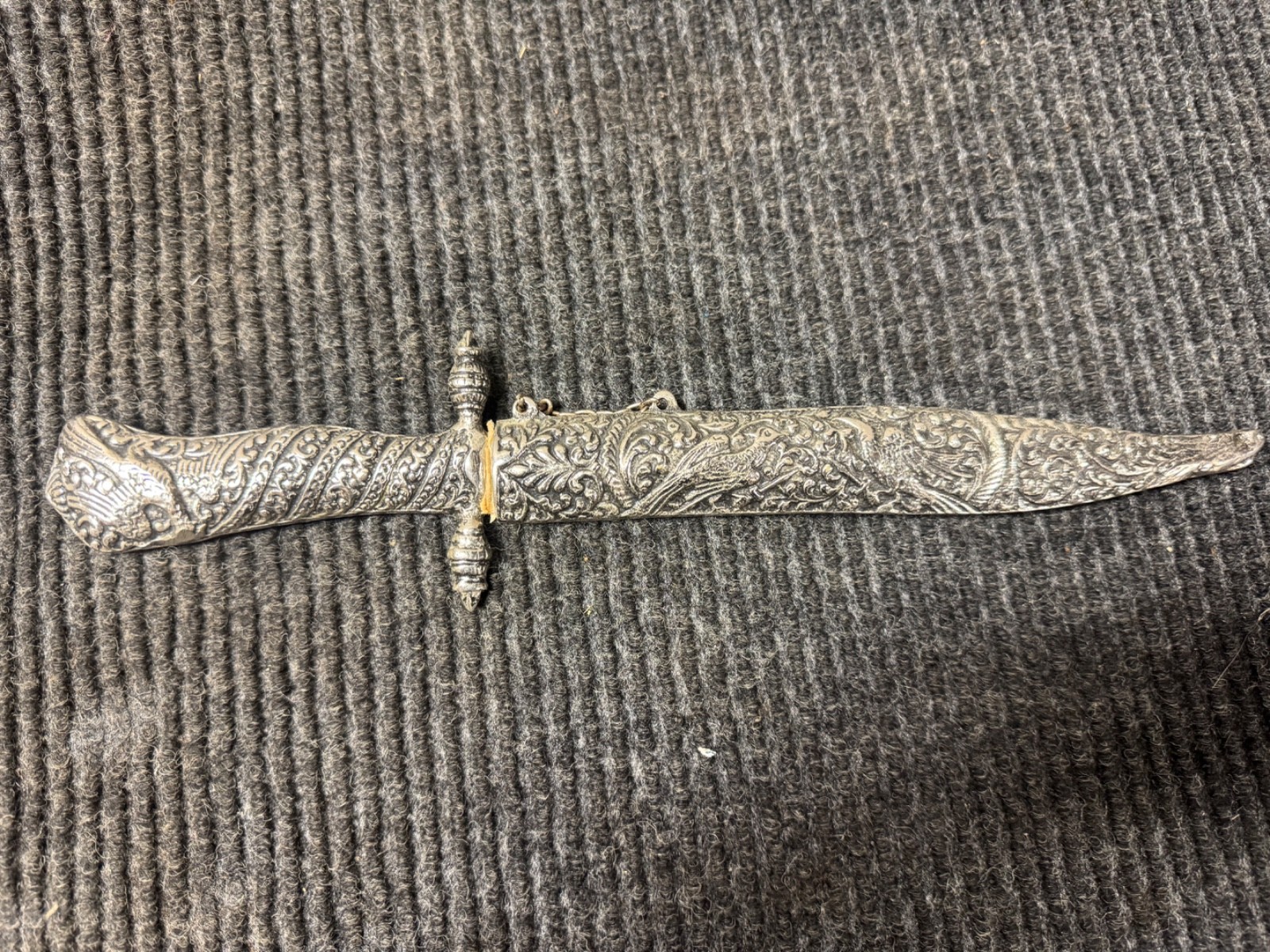 Vintage Athens Carved Bird Knife Letter Opener Dagger With Sheath