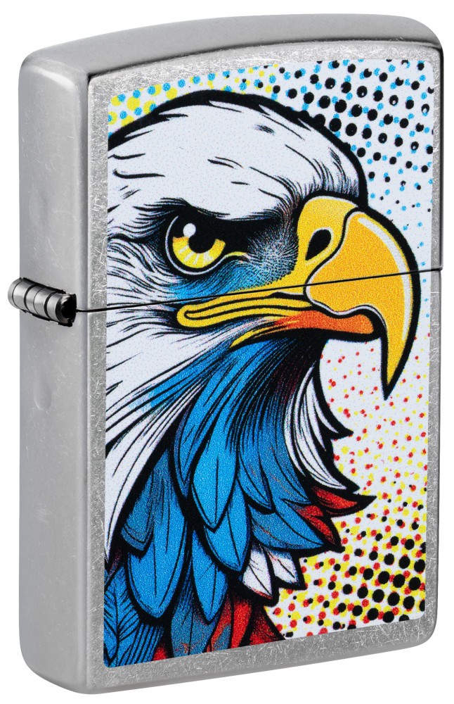 Zippo Pop Art Eagle Design Street Chrome Windproof Lighter, 47284