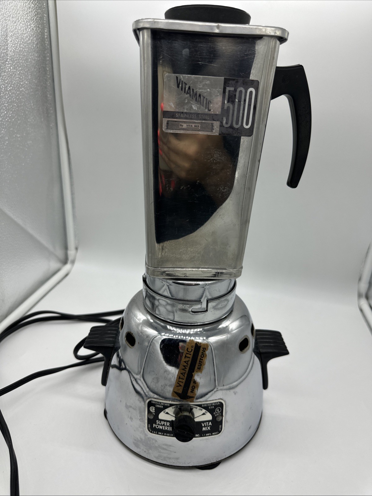 Vtg Vitamatic 500 Vita Mix Super Powered Dual Range Stainless Blender