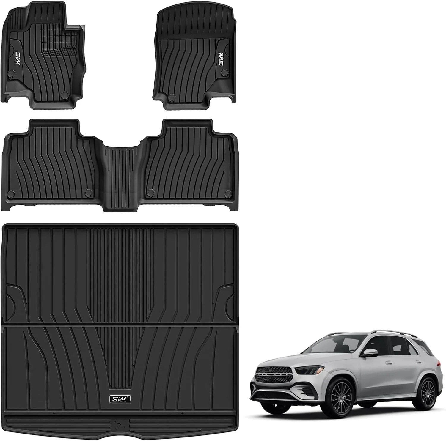 3W Floor Mats & Cargo Liner for Mercedes Benz GLE 2020-2026 350/450/53 AMG (Fit