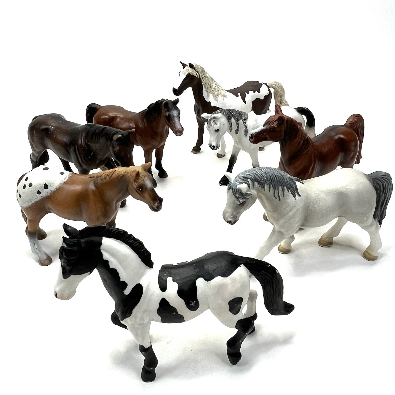 Schleich Horse Lot 8 Horses Mustang Friesian Mare Pony Hanoverian Lipizzaner