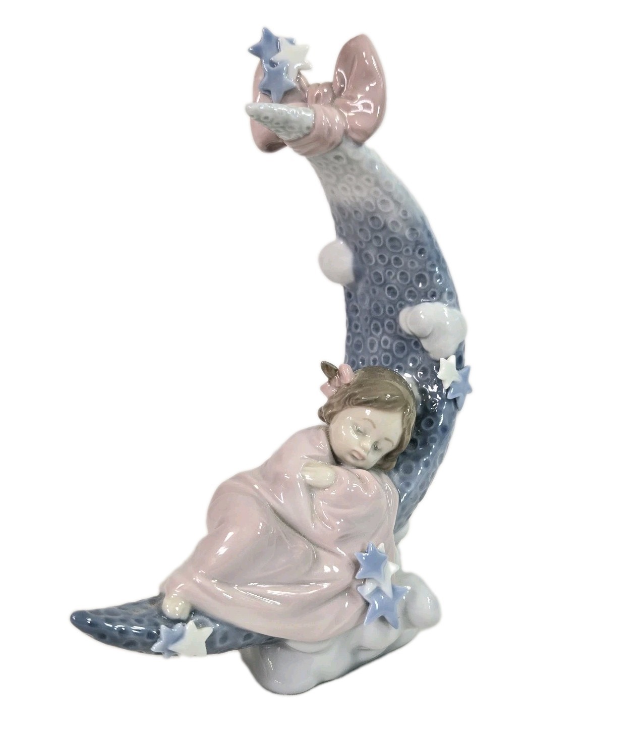 LLADRO #06583 HEAVENS\' LULLABYE GIRL SLEEPING ON A MOON FIGURINE No Box