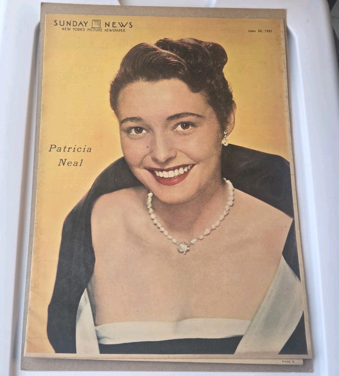 NEW YORK SUNDAY NEWS PATRICIA NEAL COVER June 24, 1951 VG FOR AGE 24 PAGES NEW YORK SUNDAY NEWS PATRICIA NEAL COVER June 24, 1951 VG FOR AGE 24 PAGES