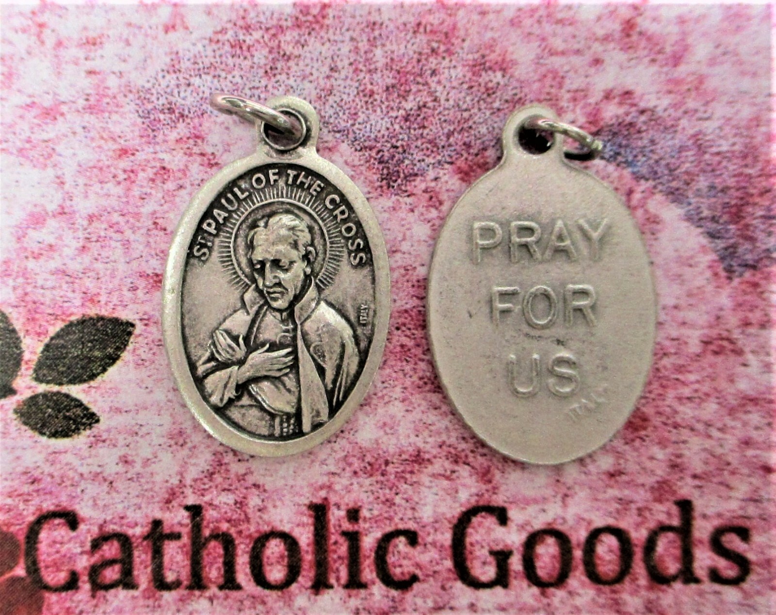 Saint St. Paul of the Cross / Pray for Us - Italian Silver tone Ox 1\