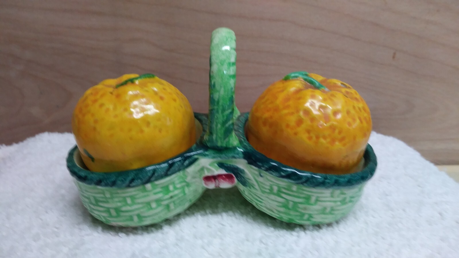 Made in occupied Japan - Mandarin Orange Shaped Salt and Pepper Shakers
