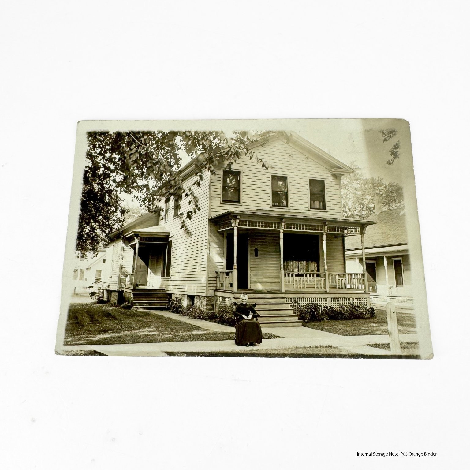 RPPC 1915 Victorian House Woman Ottawa Illinois Real Photo Postcard Wheaton IL