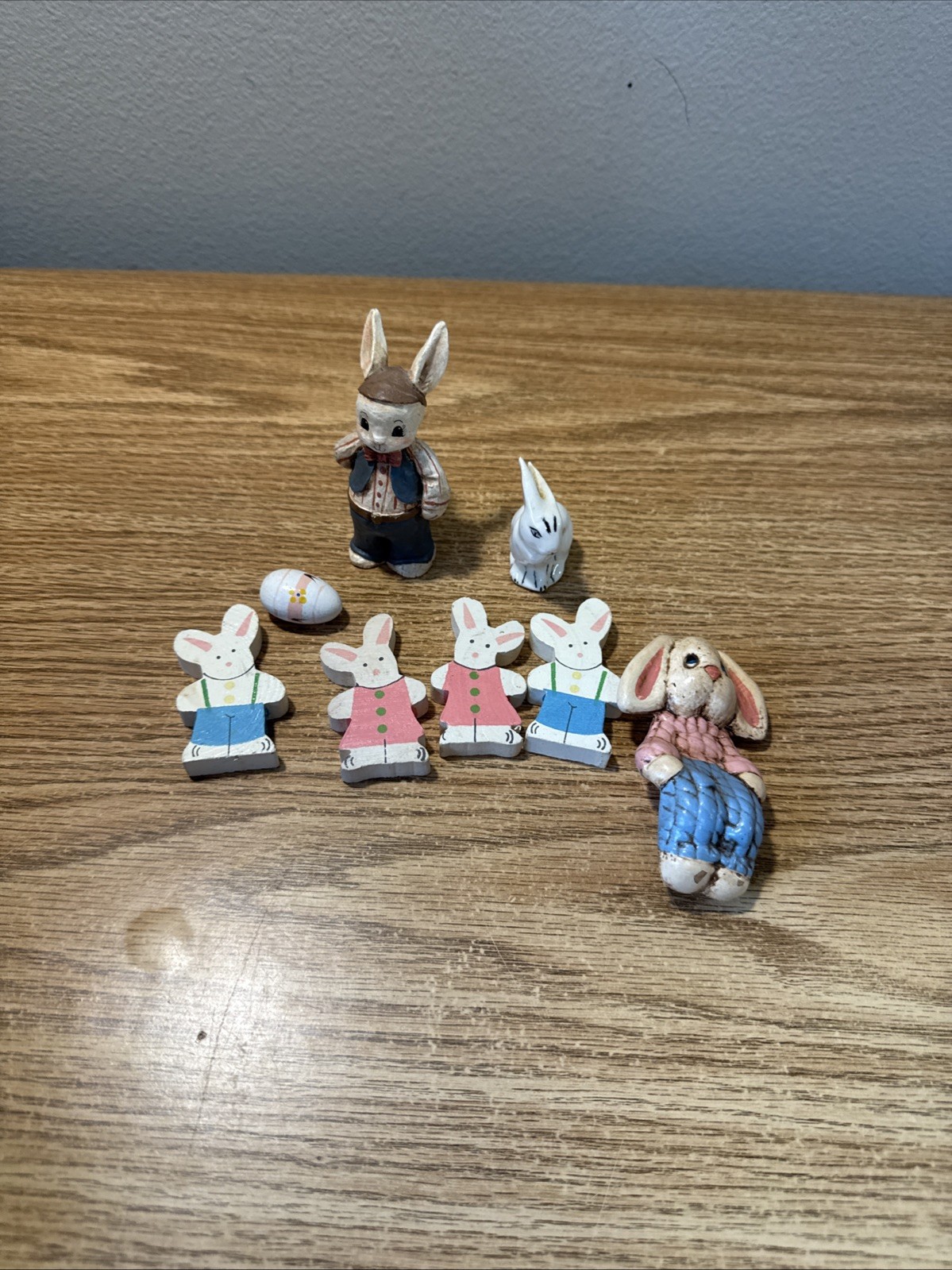 Vintage Easter Bunny Figures. Lot Of 8