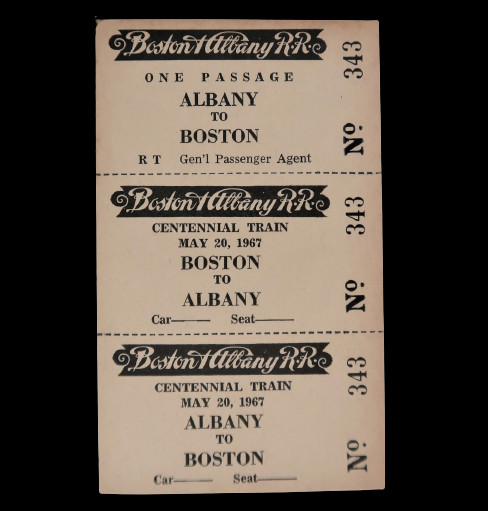 Vtg Boston & Albany Railroad Centennial Train Ticket May 20 1967 Rare Ephemera Vtg Boston & Albany Railroad Centennial Train Ticket May 20 1967 Rare Ephemera