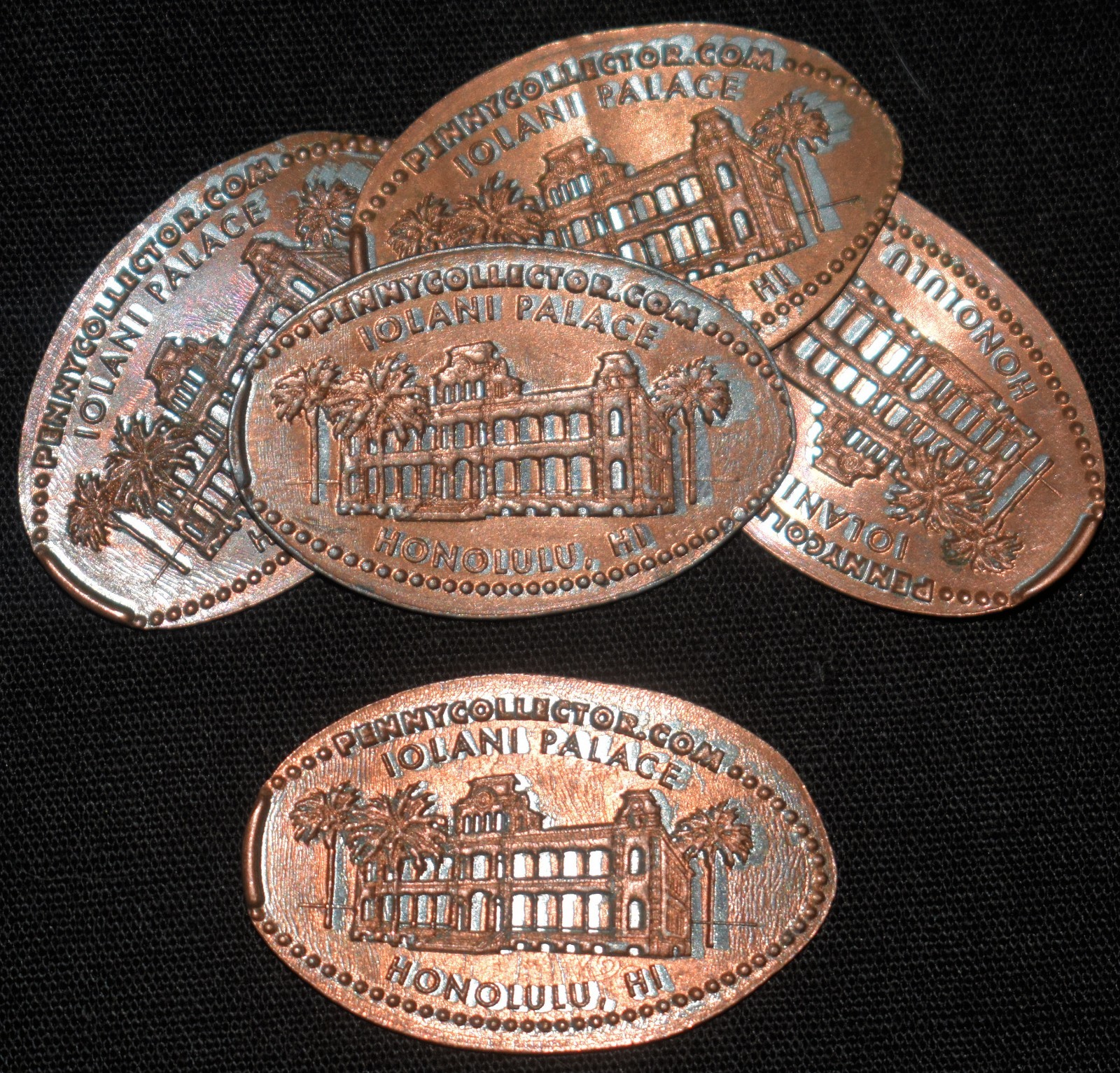 157i. 1 x ELONGATED CZ PENNY = IOLANI PALACE, HONOLULU, HI. PENNYCOLLECTORDOTCOM