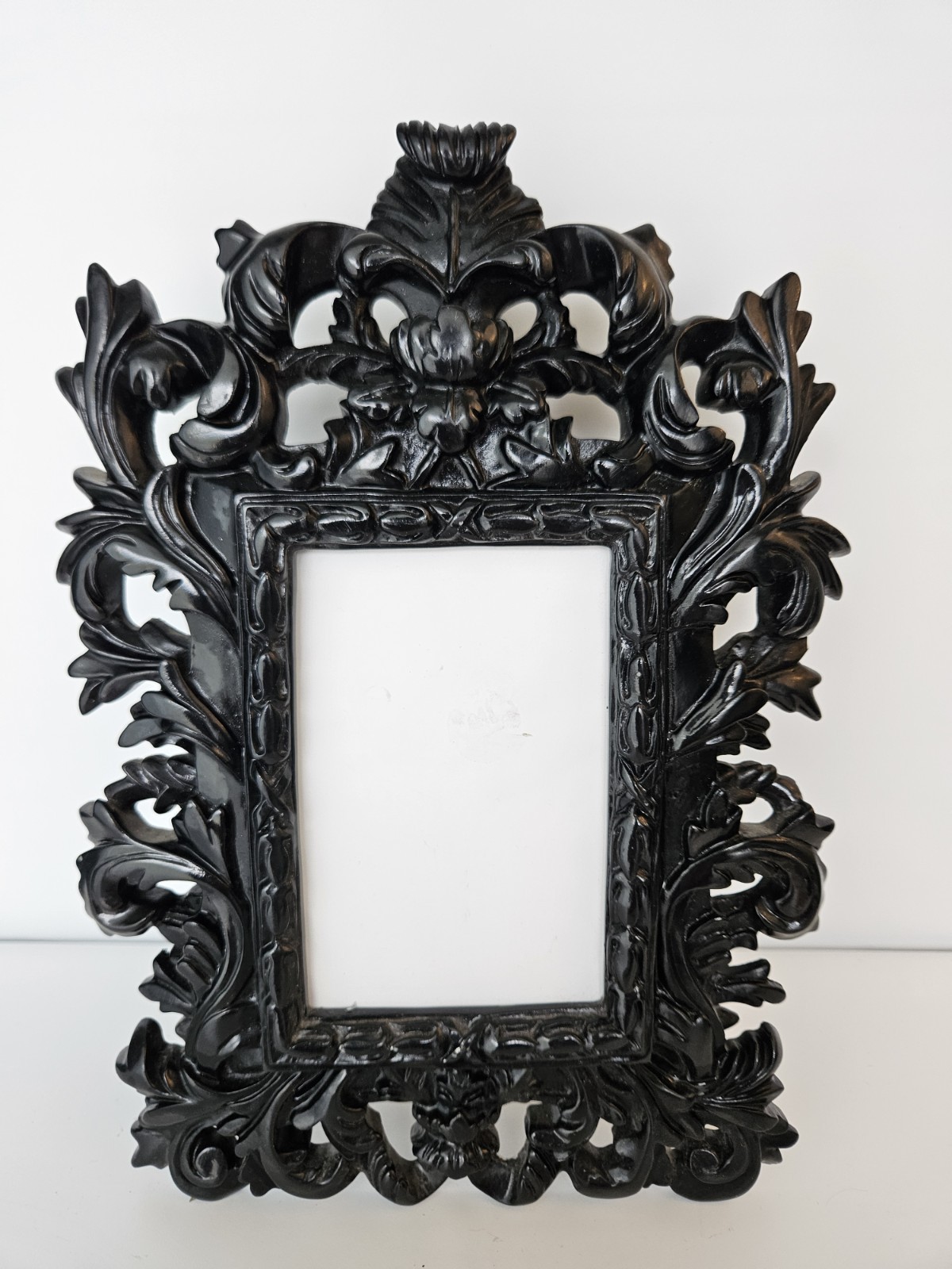 Black Baroque, Rococo, Gothic Carved Resin Picture Frame Tabletop 11\ Black Baroque, Rococo, Gothic Carved Resin Picture Frame Tabletop 11\