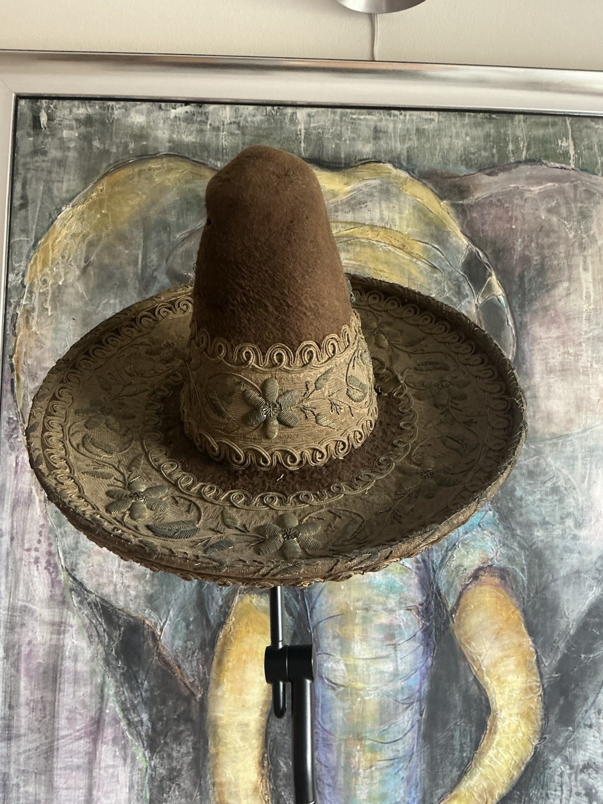 Superb Antique Mexican Charro Sombrero Hat Sterling Silver