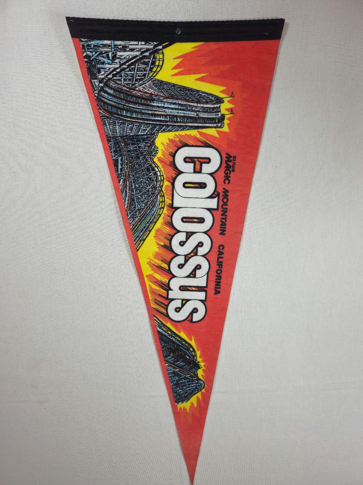 Vintage Magic Mountain Colossus Pennant 29in 1990\'s Vintage Magic Mountain Colossus Pennant 29in 1990\'s