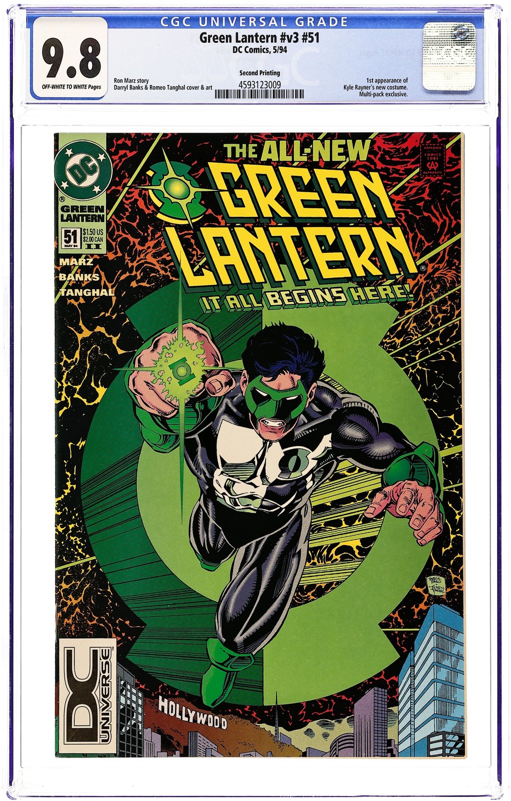 Green Lantern #51 DCU Variant 2nd Printing CGC 9.8 1994 4593123009