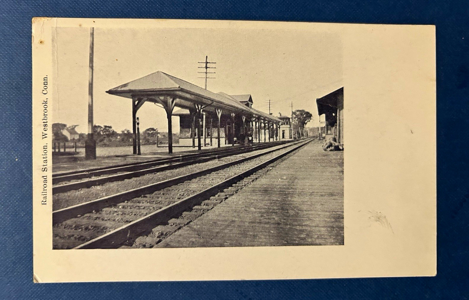Westbrook Connecticut RPPC Railroad Station Postcard Undivided Back