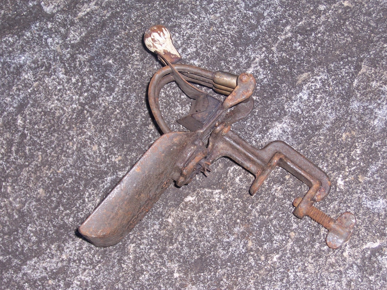 Cherry Pitter Antique Cast Iron Goodell Co Wood Handle Good Used Condition #398