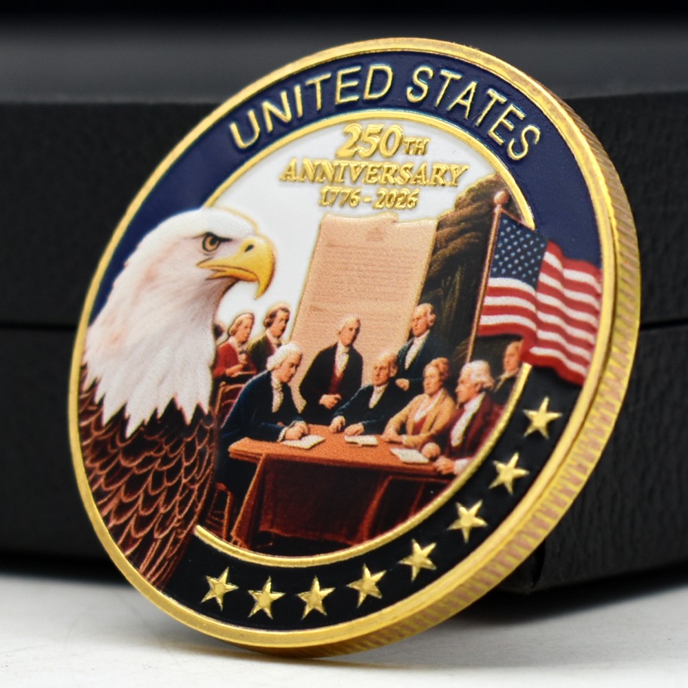 USA 250th Anniversary 1776-2026 Gold Plated Commemorative Coin Eagle White House USA 250th Anniversary 1776-2026 Gold Plated Commemorative Coin Eagle White House