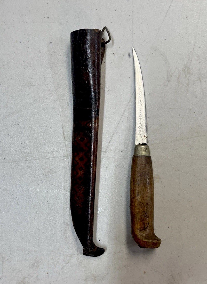 Rapala J. Marttiini Finland Fillet Knives With Leather Sheaths -Signed