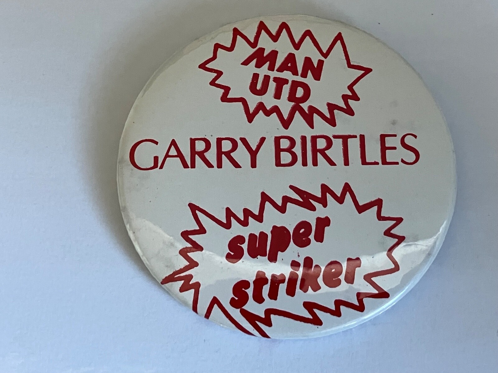 Vintage Gary Birtles Super Striker Manchester United Pin Badge