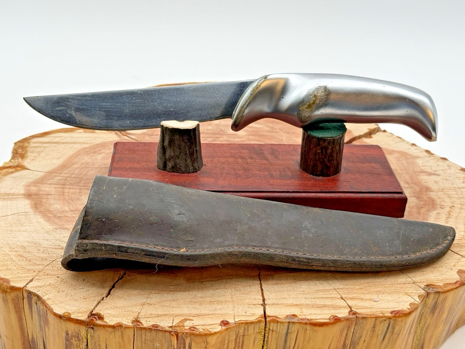 Vintage Gerber USA Shorty Fixed Blade Hunting Knife Original Sheath--2268.26 Vintage Gerber USA Shorty Fixed Blade Hunting Knife Original Sheath--2268.26