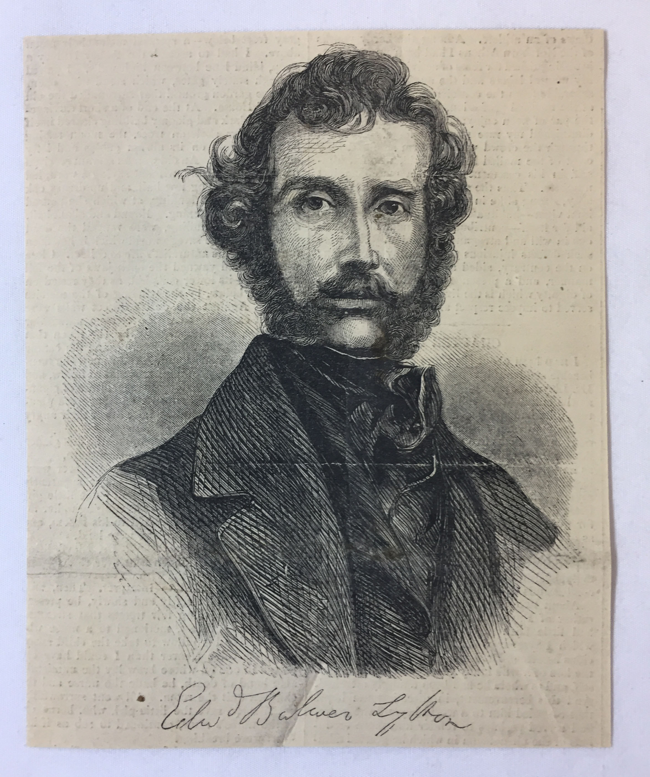 1861 magazine engraving~ SIR EDWARD BULWER LYTTON