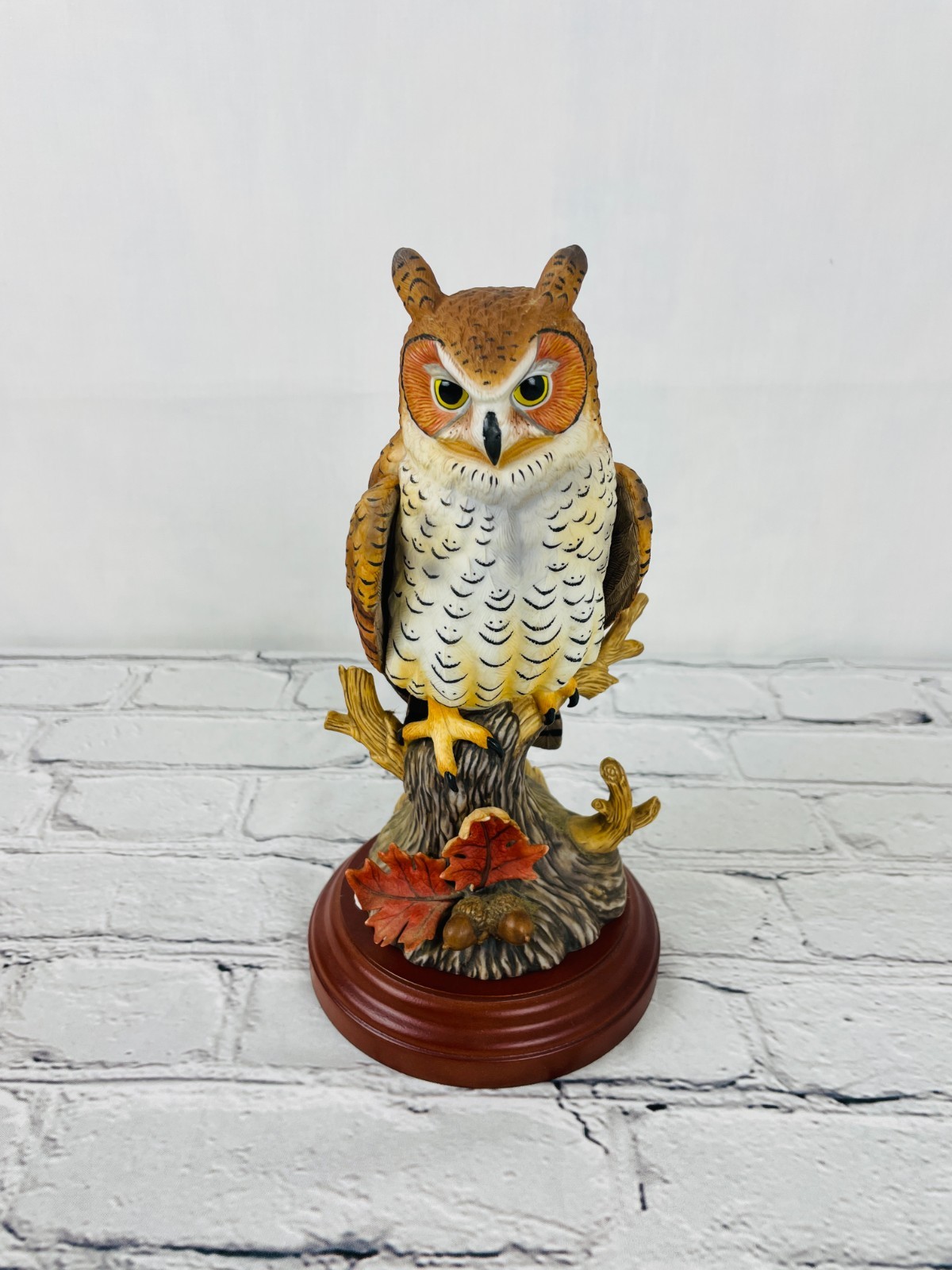 Vintage Lenox 1989 Great Horned Owl Porcelain Figurine Base Flaws CHIPPED SCRATC